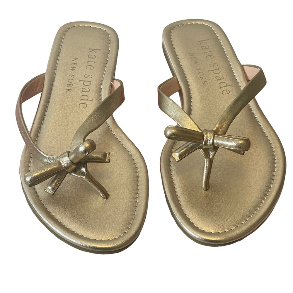 NEW Kate Spade Metallic Gold Bow Sandals ~ Size 10